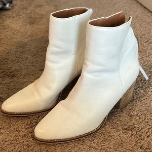 White boutique booties